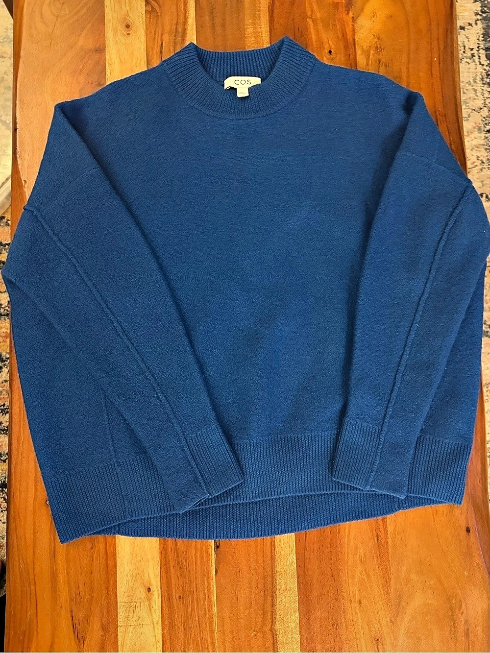 COS 100% Wool Crewneck Sweater in Blue Size XS Like New